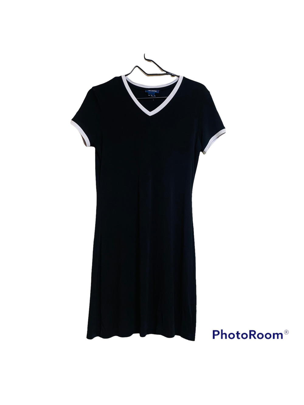 The Limited Women's Contract V-Neck Midi Shirt Dress Sz MD Black Y2K Preppy Goth - Picture 1 of 6